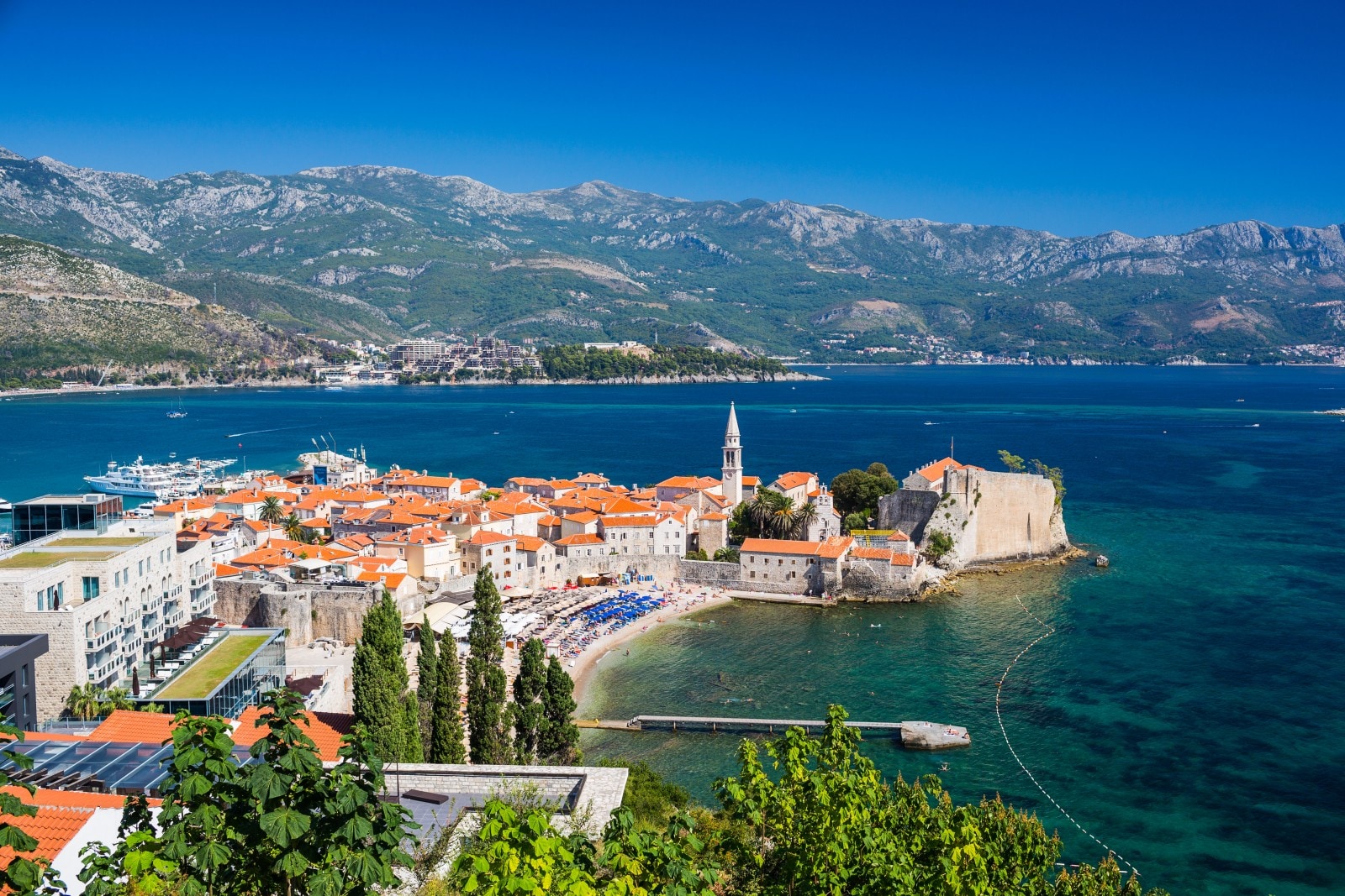 Bay of Kotor and coastal mountains