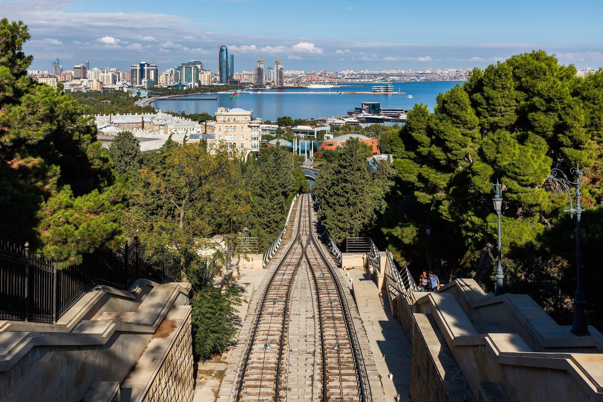 View over Baku and the Caspian Sea