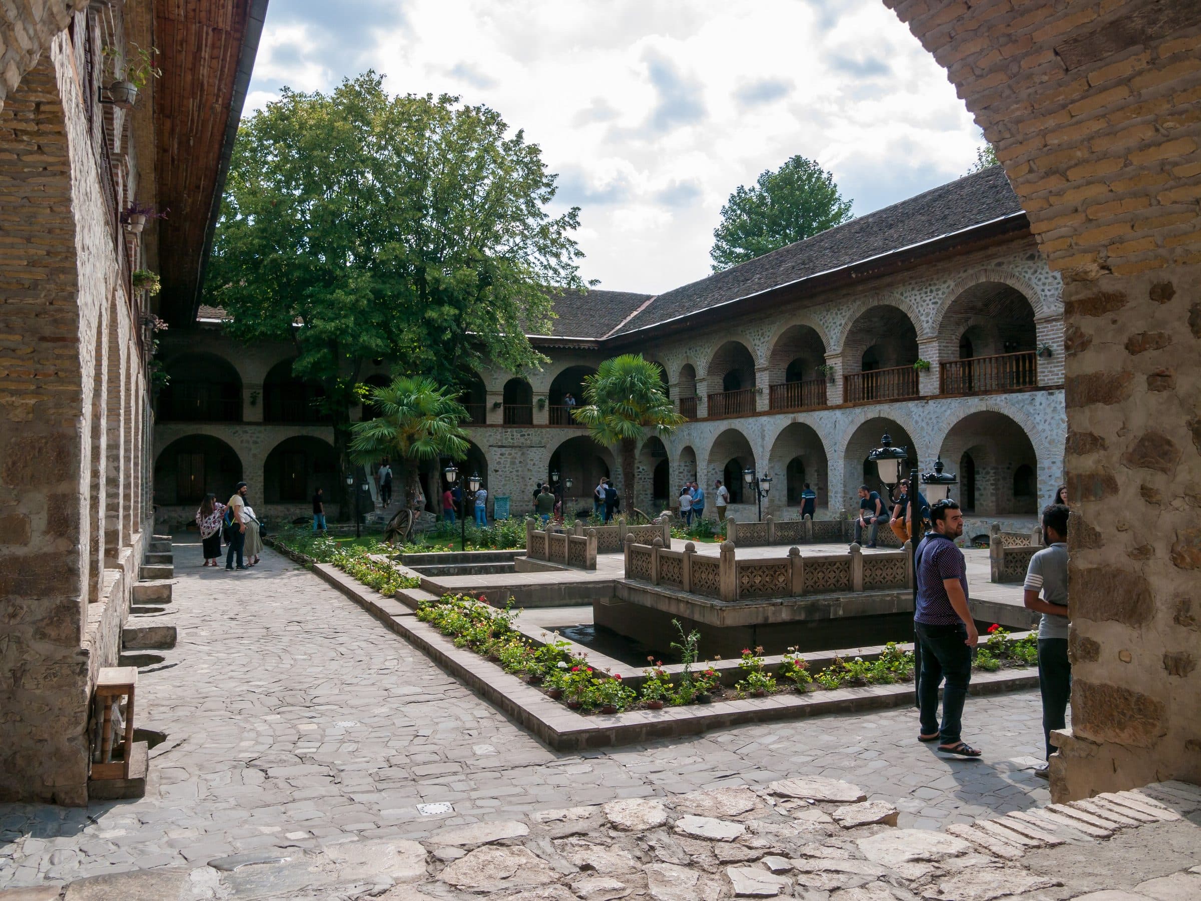 Courtyard of the historic caravanserai in Sheki