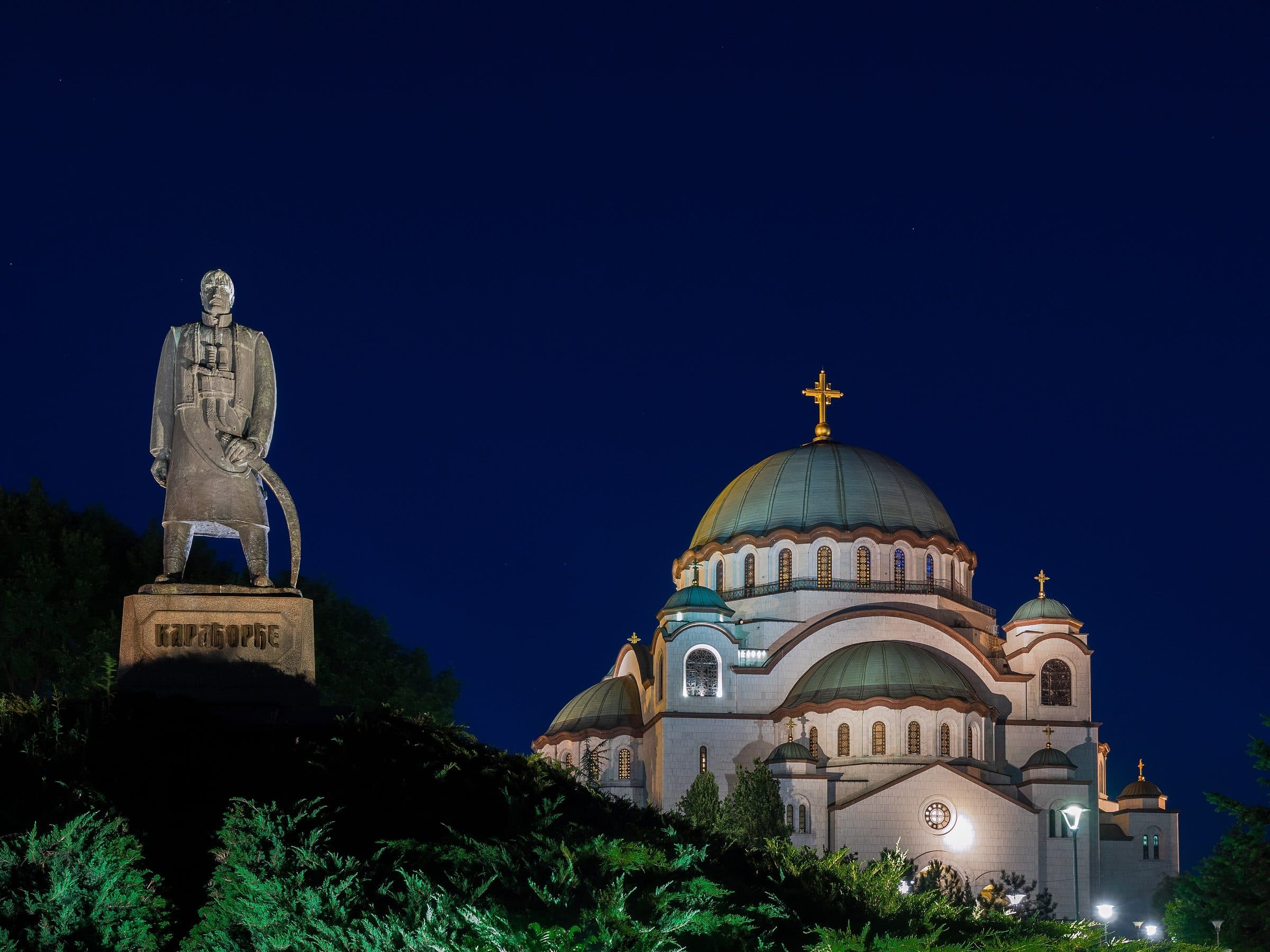 Church of Saint Sava in Belgrade at night