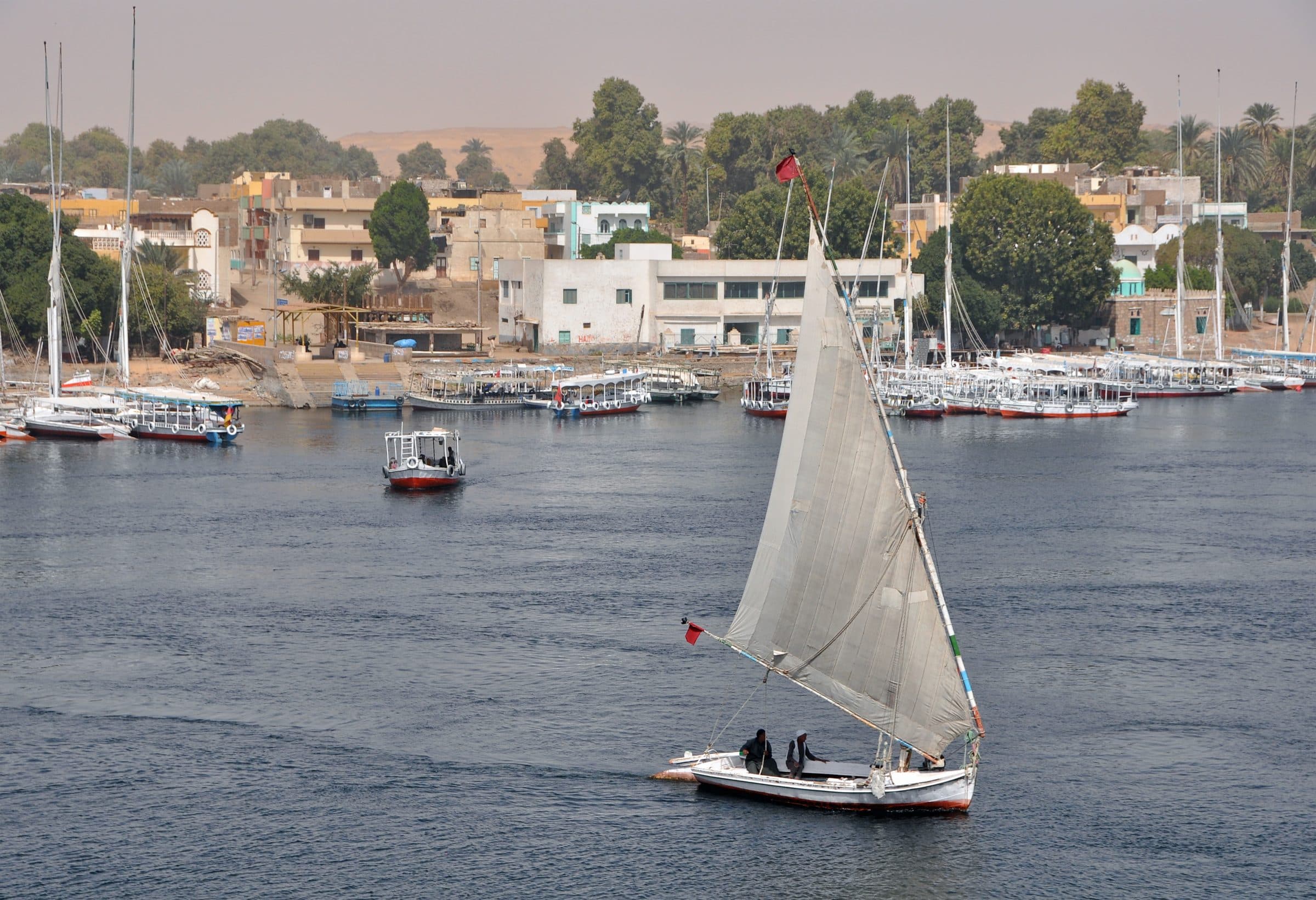 A felucca sailing on the Nile at Aswan